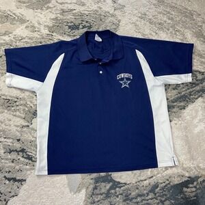 Dallas Cowboys Vintage Polo Shirt Sz XL Football NFL Colorblock Authentic